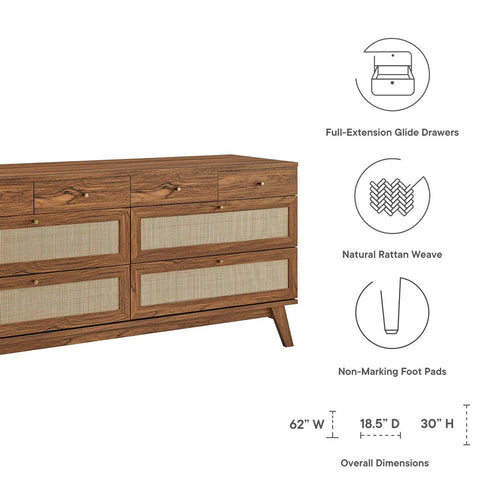 Soma 8-Drawer Dresser by Modway| Brown