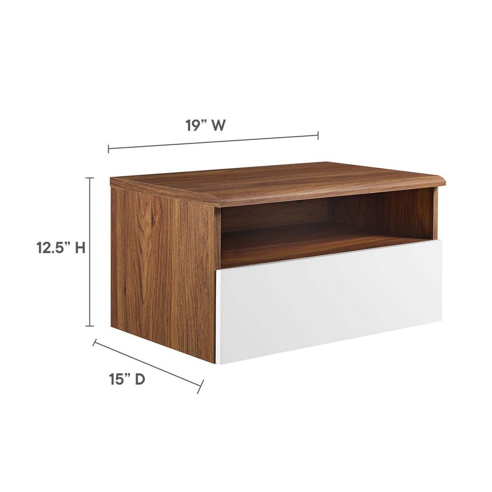 Envision Wall Mount Nightstand by Modway| White