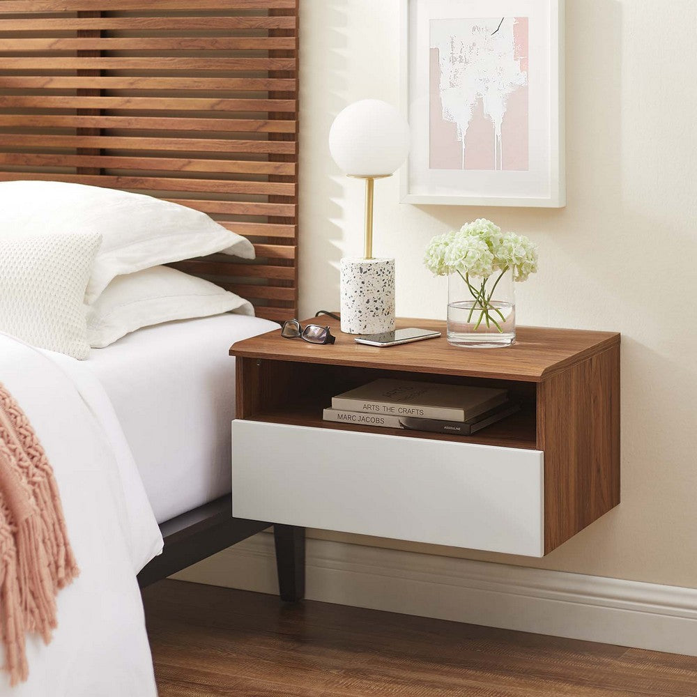 Envision Wall Mount Nightstand by Modway| White