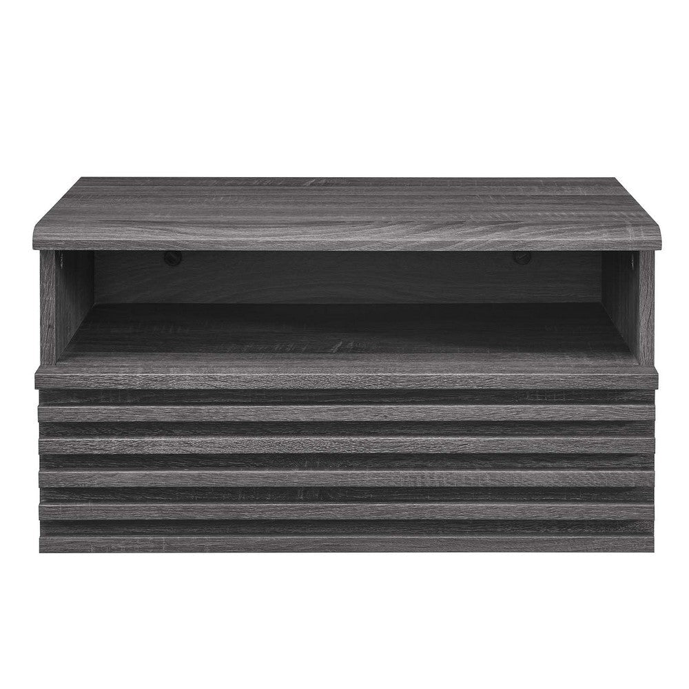 Modway Render Mid-Century Modern Wall-Mount Nightstand Charcoal