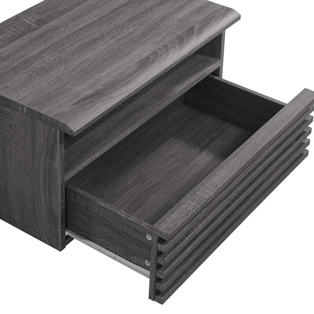 Modway Render Mid-Century Modern Wall-Mount Nightstand Charcoal