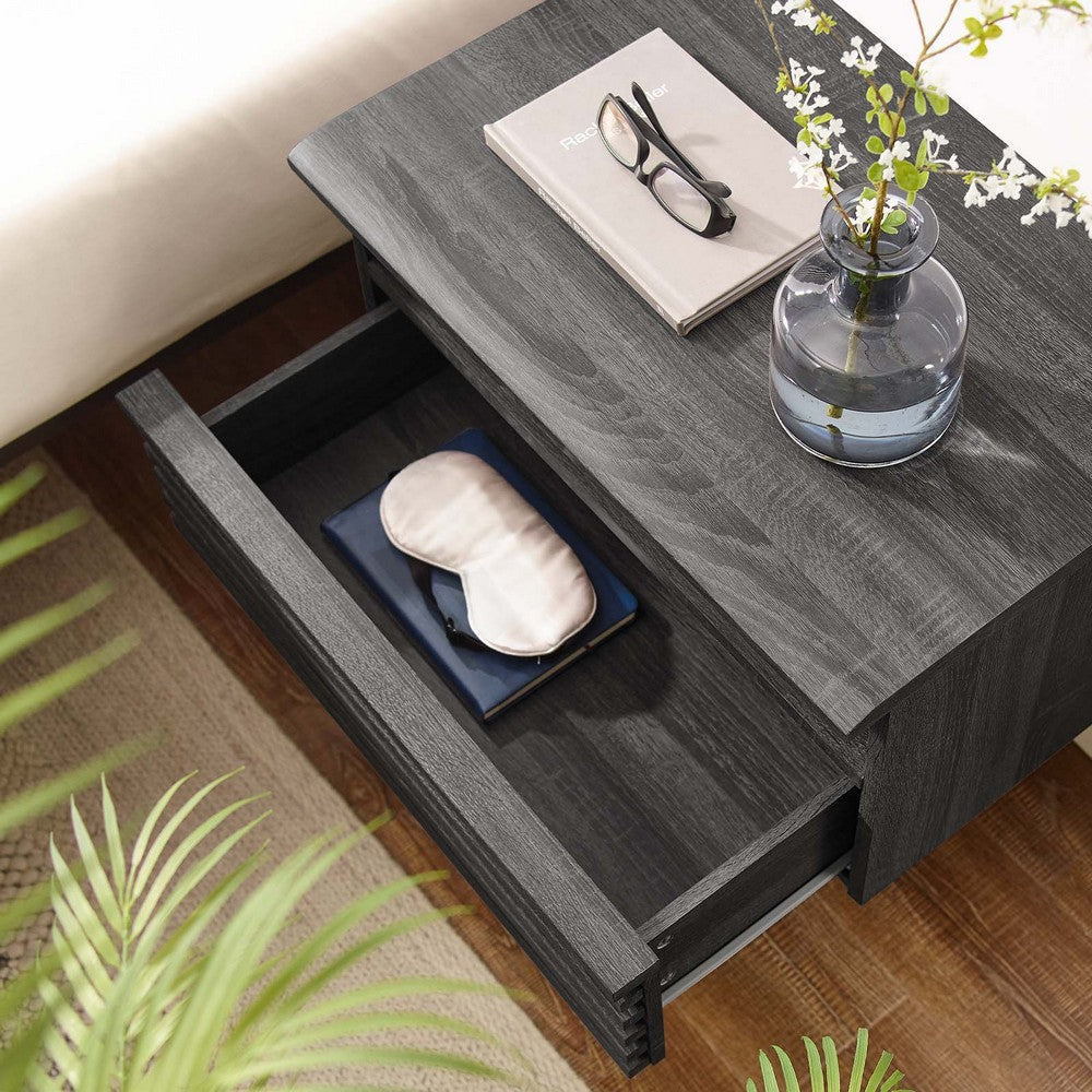 Modway Render Mid-Century Modern Wall-Mount Nightstand Charcoal