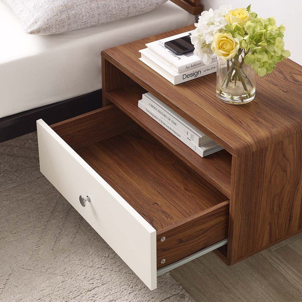 Transmit Wall Mount Nightstand by Modway| White
