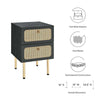 Chaucer 2-Drawer Nightstand by Modway| Black