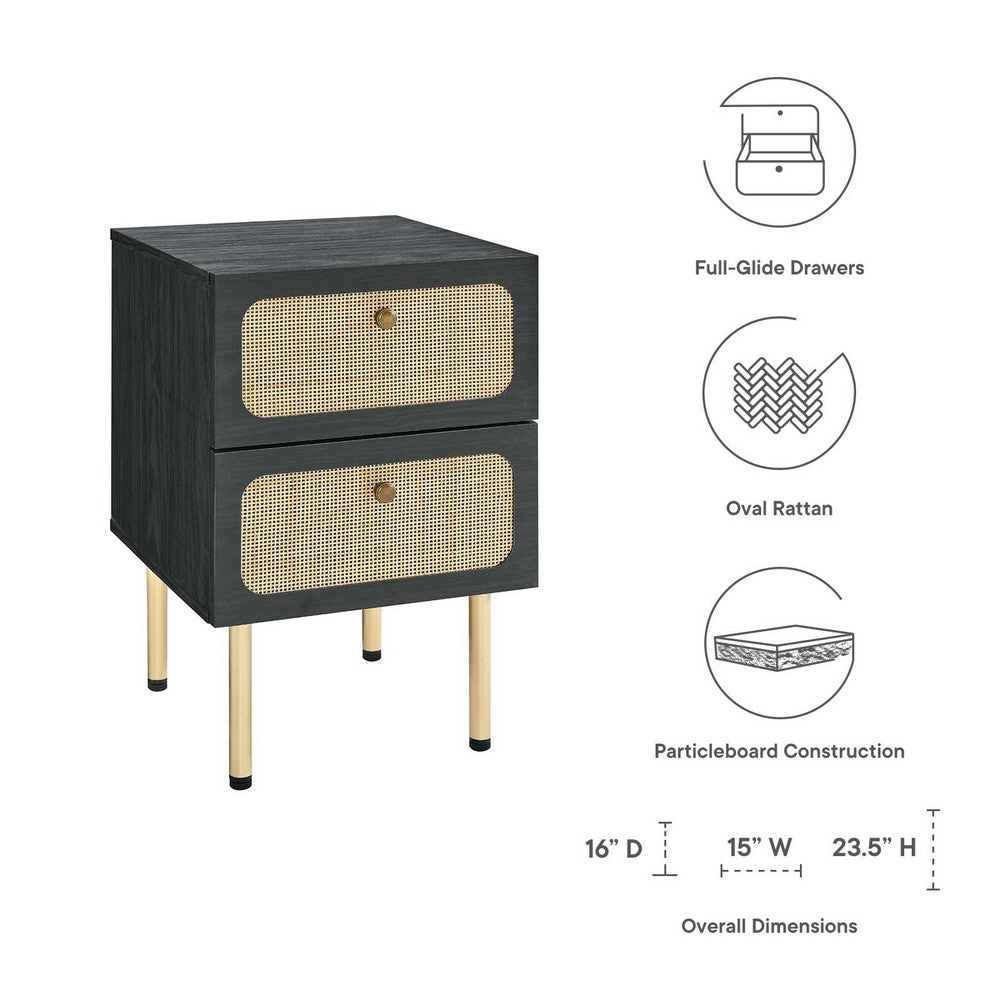 Chaucer 2-Drawer Nightstand by Modway| Black