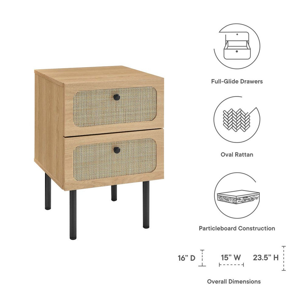Chaucer 2-Drawer Nightstand by Modway| Brown