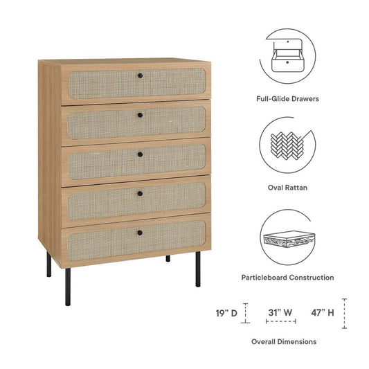 Chaucer 5-Drawer Chest by Modway| Brown