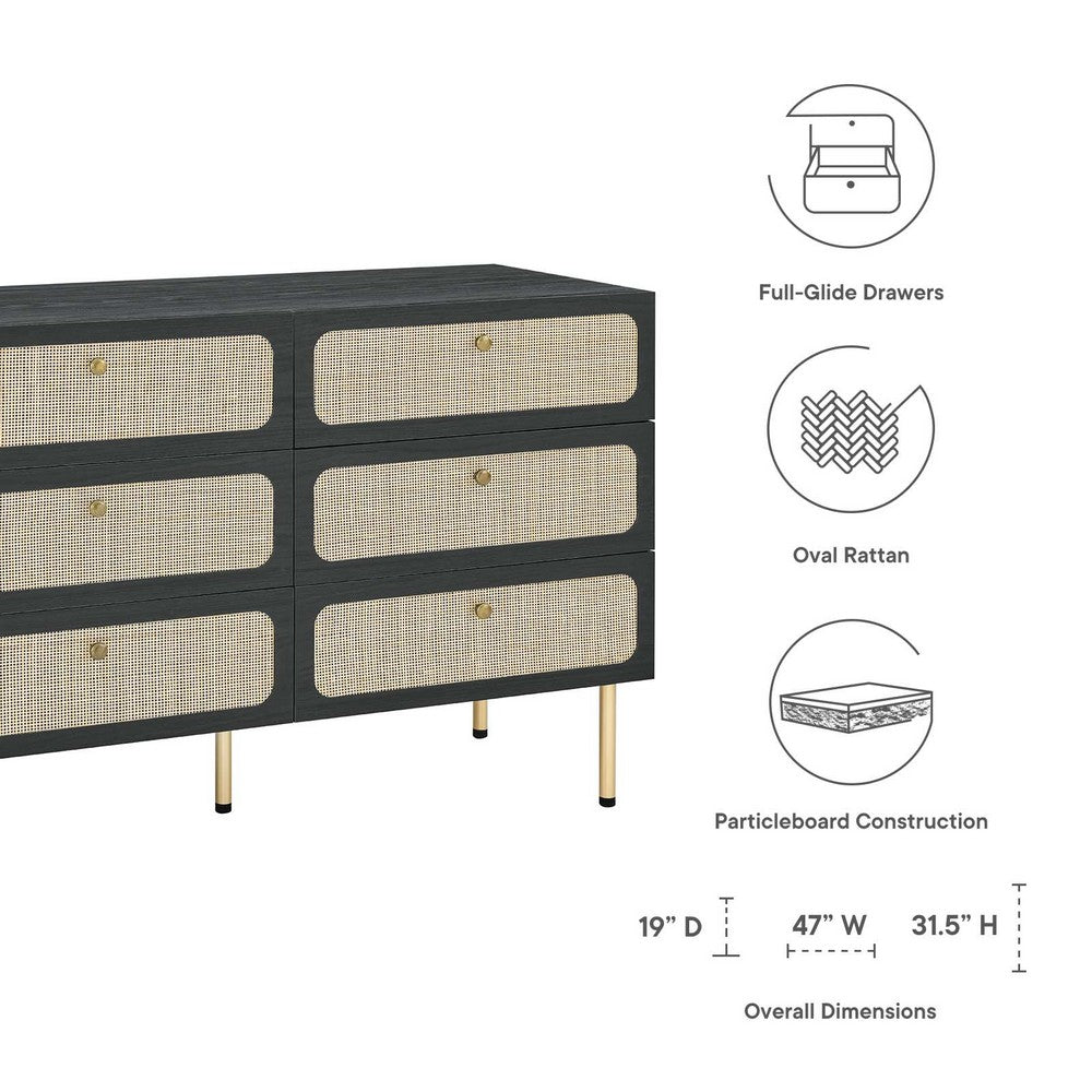 Chaucer 6-Drawer Compact Dresser by Modway| Black