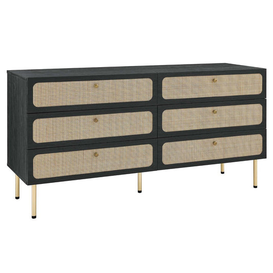 Modway Chaucer 6-Drawer Dresser Black MDY-MOD-7067-BLK