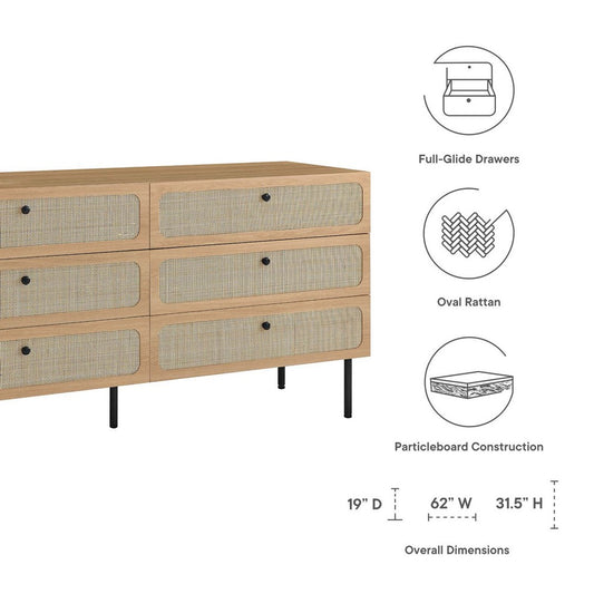 Chaucer 6-Drawer Dresser by Modway| Brown