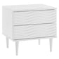 Modway Wavelet Contemporary Modern 2-Drawer Bedside Accent Table Nightstand in White