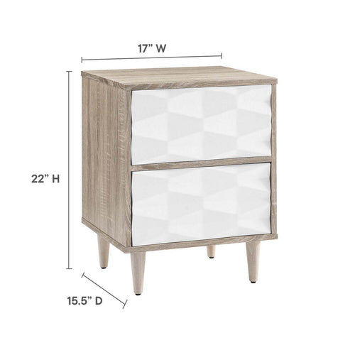 Vespera 2-Drawer Nightstand by Modway| White