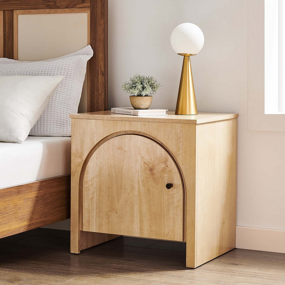 Modway Appia Arched Door Nightstand Oak