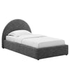 Modway Resort Twin Size Platform Bed with Arch Shaped Round Headboard in Heathered Weave Slate