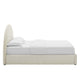 Modway Resort Queen Size Platform Bed with Arch Shaped Round Headboard in Alabaster Upholstered Velvet Bed Frameain-Resistant Performance