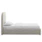 Modway Keynote Modern Bed Frame Twin Size with Curve Shaped Headboard in Heathered Weave Light Gray Woven Heathered Fabric Upholstery Twin