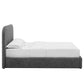 Modway Keynote Modern Full Bed Frame with Curve Shaped Headboard in Heathered Weave Slate Woven Heathered Fabric Upholstery Full Size