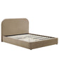 Modway Keynote Modern Full Bed Frame with Curve Shaped Headboard in Taupe Upholstered in Performance Velvet Full Size Platform Bed Soft