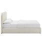 Modway Keynote Modern Queen Bed Frame with Curve Shaped Headboard in Alabaster Upholstered in Performance Velvet Queen Size Platform