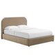 Modway Keynote Modern Queen Bed Frame with Curve Shaped Headboard in Taupe, Upholstered in Performance Velvet, Queen Size Platform Bedain-Resistant Velvet Bed, Soft Cloud Bed Frame
