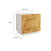 Abel 2-Drawer Burl Wood Nightstand by Modway MDY-MOD-7159-WHI-BUR