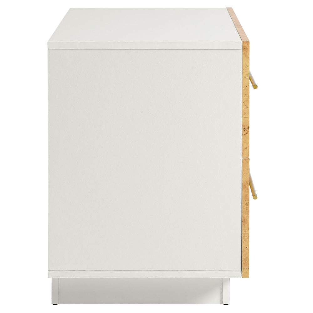Abel 2-Drawer Burl Wood Nightstand by Modway MDY-MOD-7159-WHI-BUR