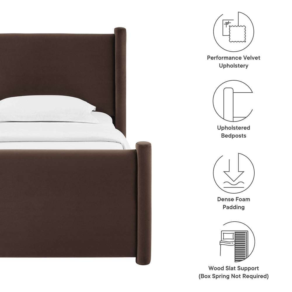 Rael Performance Velvet Twin Platform Bed by Modway