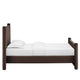 Modway Rael Twin Platform Bed Frame with Upholstered Headboard and Footboard in Chocolate Brown – Stain-Resistant Performance Velvet Twin