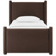 Modway Rael Twin Platform Bed Frame with Upholstered Headboard and Footboard in Chocolate Brown – Stain-Resistant Performance Velvet Twin