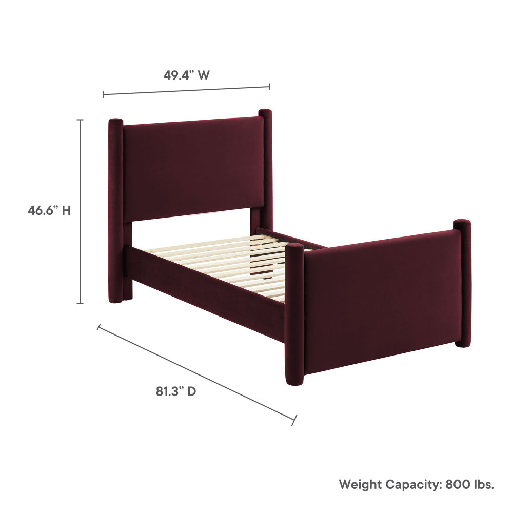 Rael Performance Velvet Twin Platform Bed by Modway