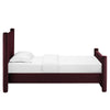 Modway Rael Twin Platform Bed Frame with Upholstered Headboard and Footboard in Mulberry – Stain-Resistant Performance Velvet Twin Size Bed