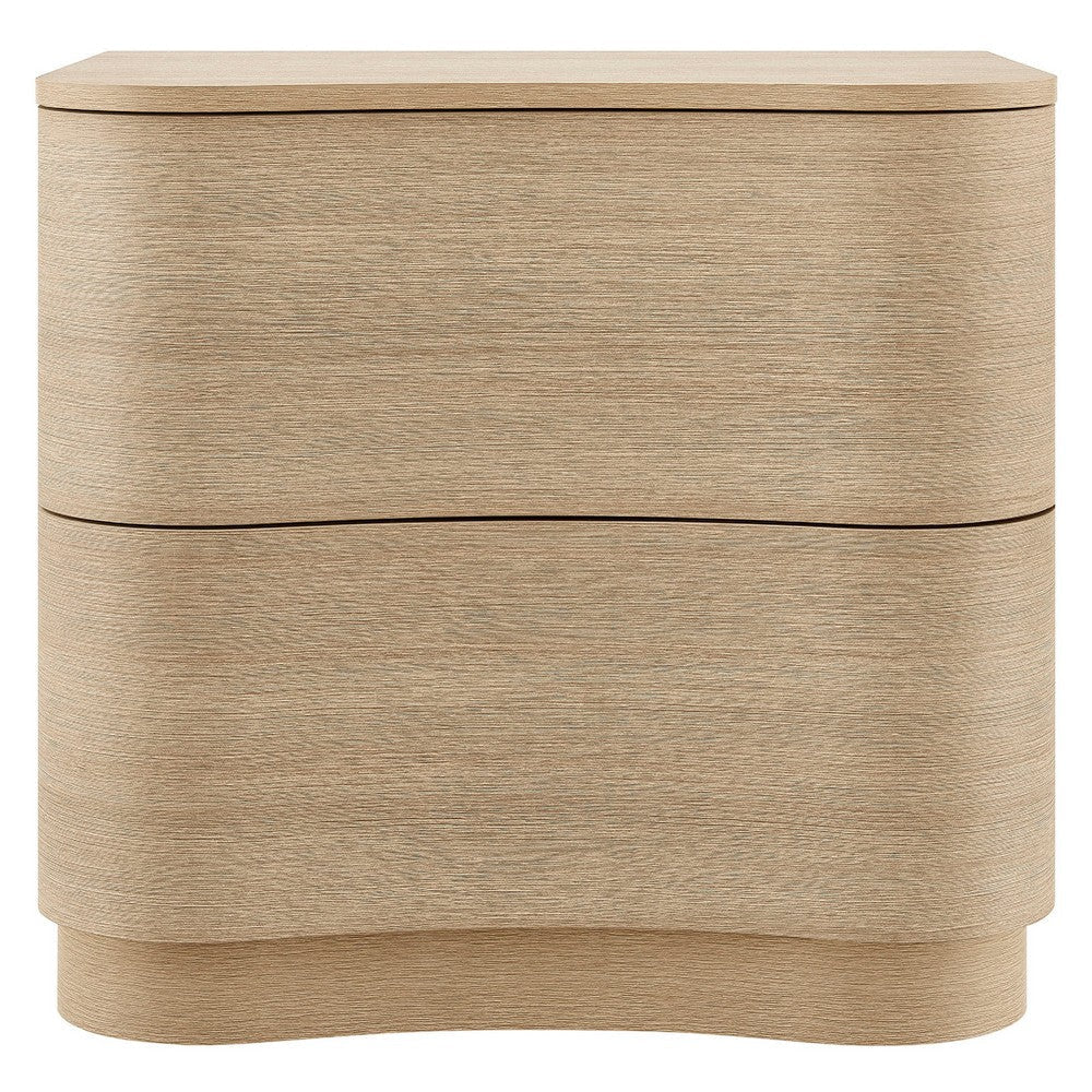 Modway Mirae 2-Drawer Curved Nightstand Brushed Brown Oak MDY-MOD-7232-BBO