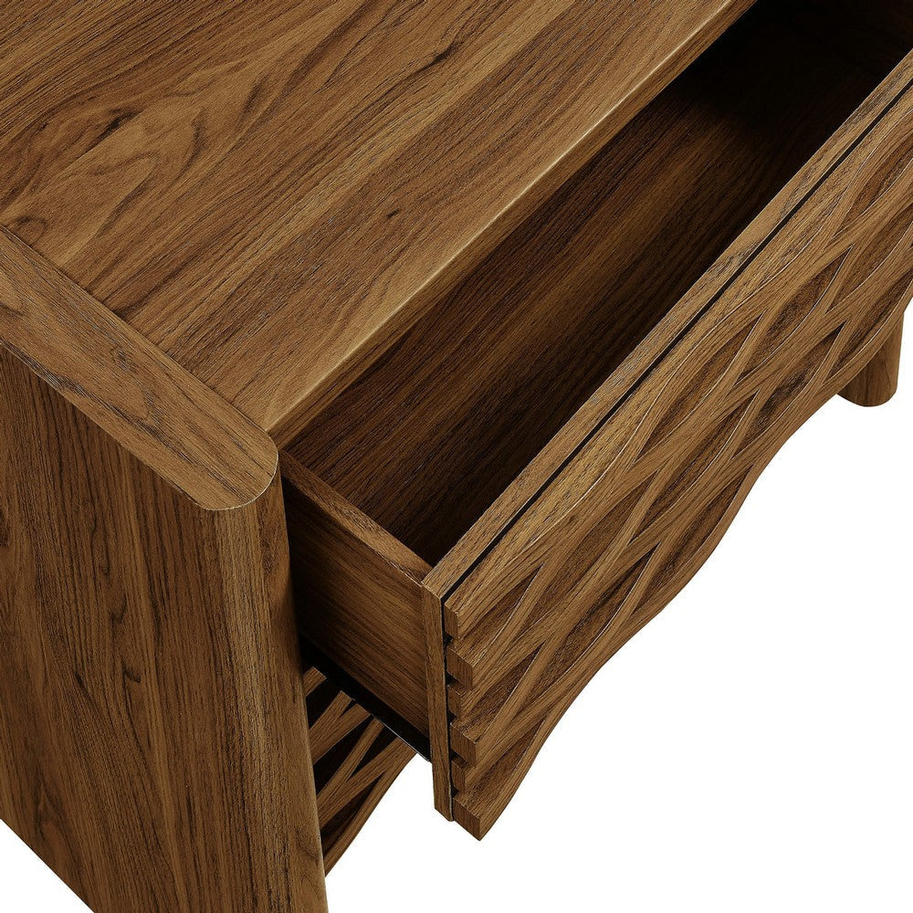 Modway Emric Wave Nightstand Walnut MDY-MOD-7236-WAL