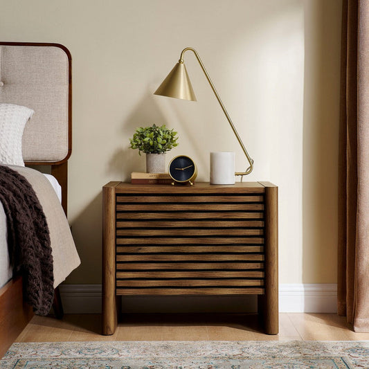 Modway Emric Wave Nightstand Walnut