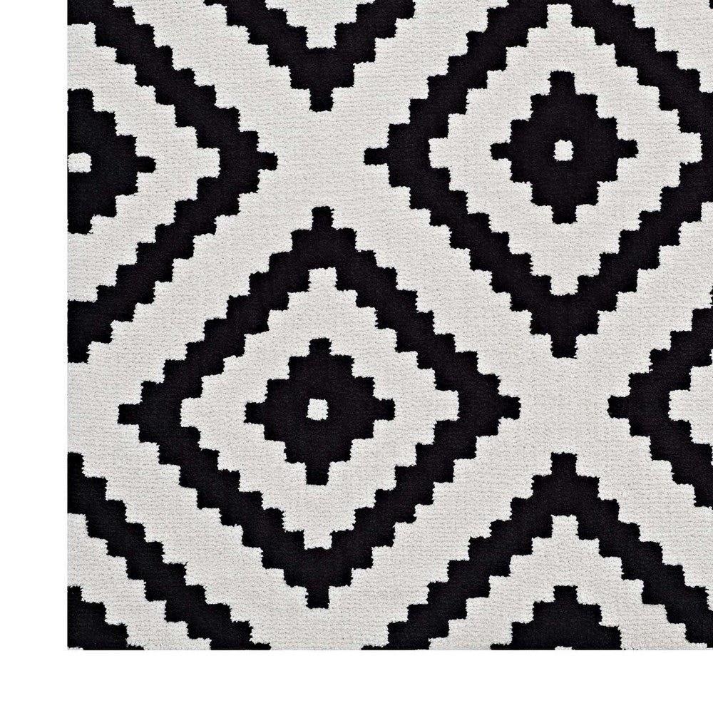 Alika Abstract Diamond Trellis 5x8 Area Rug by Modway| White