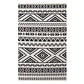 Haku Geometric Moroccan Tribal 5x8 Area Rug, Black and White - No Shipping Charges