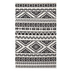 Haku Geometric Moroccan Tribal 5x8 Area Rug, Black and White - No Shipping Charges