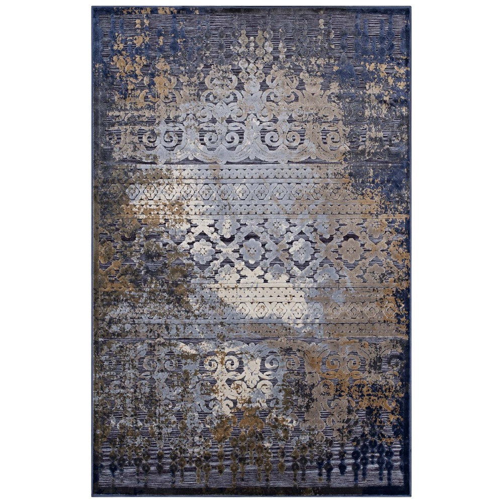 Kalene Distressed Vintage Turkish 5X8 Area Rug by Modway| Blue