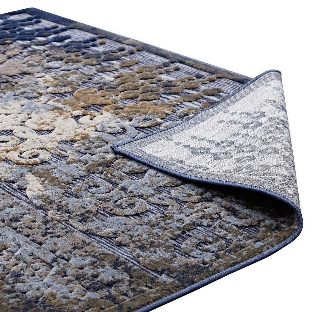 Kalene Distressed Vintage Turkish 5X8 Area Rug by Modway| Blue