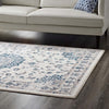 Lilja Distressed Vintage Medallion 5x8 Area Rug by Modway| White