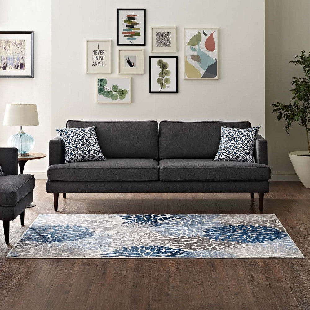 Calithea Vintage Classic Abstract Floral 5x8 Area Rug by Modway| Brown