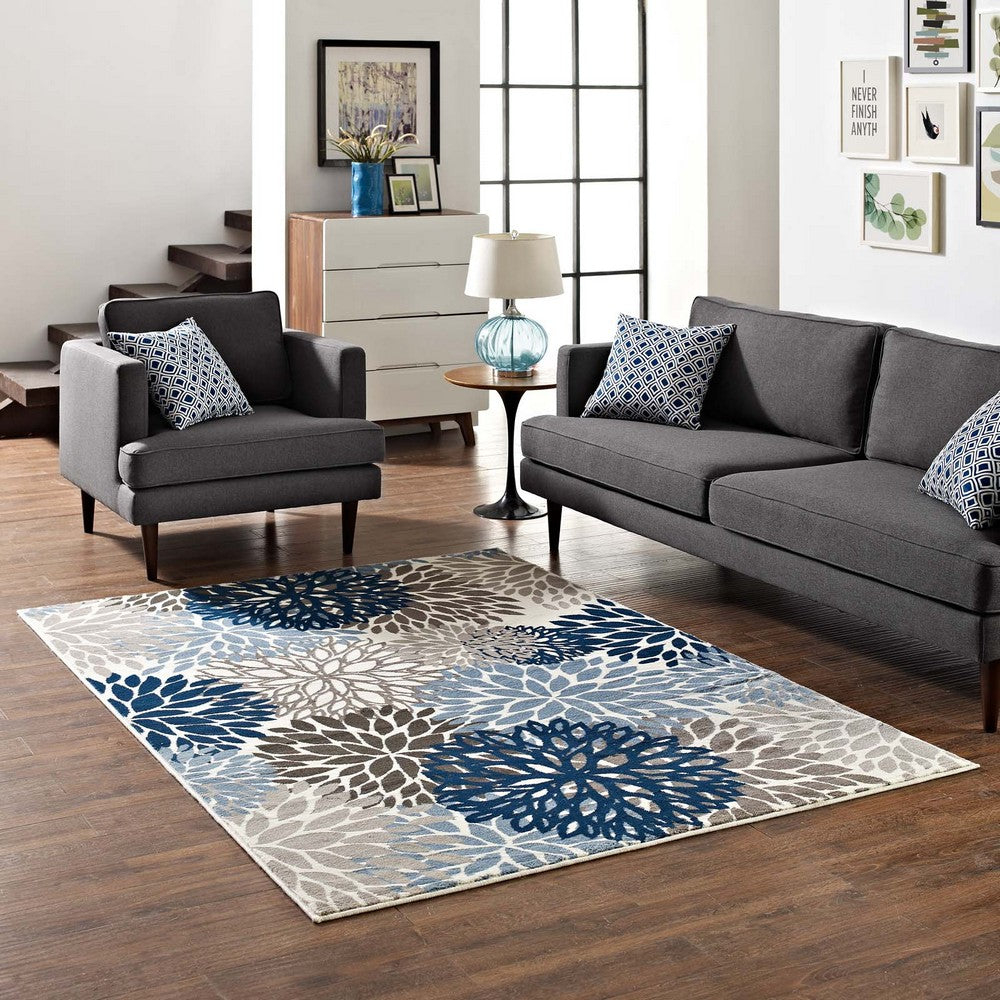 Calithea Vintage Classic Abstract Floral 5x8 Area Rug by Modway| Brown