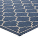 Avena Moroccan Quatrefoil Trellis Indoor and Outdoor 5x8 Area Rug by Modway| Blue