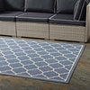 Avena Moroccan Quatrefoil Trellis Indoor and Outdoor 5x8 Area Rug by Modway| Blue