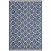 Avena Moroccan Quatrefoil Trellis Indoor and Outdoor 5x8 Area Rug by Modway| Blue