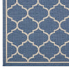 Avena Moroccan Quatrefoil Trellis Indoor and Outdoor 8x10 Area Rug by Modway| Blue