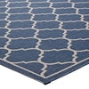 Avena Moroccan Quatrefoil Trellis Indoor and Outdoor 8x10 Area Rug by Modway| Blue