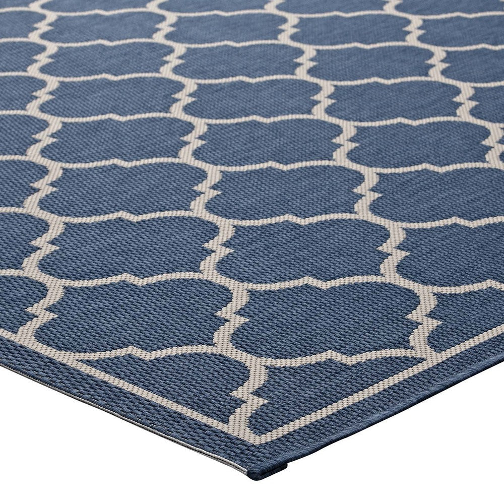 Avena Moroccan Quatrefoil Trellis 8x10 Indoor and Outdoor Area Rug - No Shipping Charges