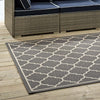 Avena Moroccan Quatrefoil Trellis Indoor and Outdoor 5x8 Area Rug by Modway| Gray