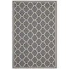 Avena Moroccan Quatrefoil Trellis Indoor and Outdoor 5x8 Area Rug by Modway| Gray